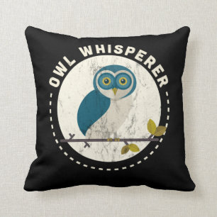 Funny Great Horned Owl Whisperer Bird die Gif beki Kussen