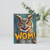 Funny Great Horned Owl WHOM Grammar Briefkaart (Staand voorkant)