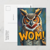 Funny Great Horned Owl WHOM Grammar Briefkaart (Voorkant / Achterkant)