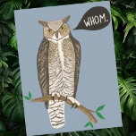 Funny Great Horned Owl WHOM Grammar Briefkaart<br><div class="desc">Kijk eens naar deze schattige, gehoornde uil die je grammatica corrigeert. En controleer mijn winkel op meer producten en design. Je kunt je eigen tekst altijd toevoegen. Laat me weten of je iets wilt dat aangepast is. Als je het koopt, bedankt! Ben zeker om een foto op Instagram van het...</div>