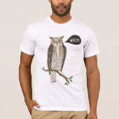 Funny Great Horned Owl WHOM Grammar T-shirt (Voorkant)