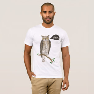 Funny Great Horned Owl WHOM Grammar T-shirt