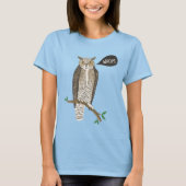 Funny Great Horned Owl WHOM Grammar T-Shirt (Voorkant)