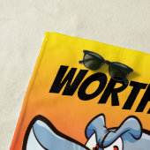 Funny Great White Shark Beach Towel Strandlaken (In situ)