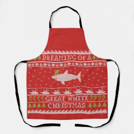 Funny Great White Shark-kerstmis Ugly Sweater Schort