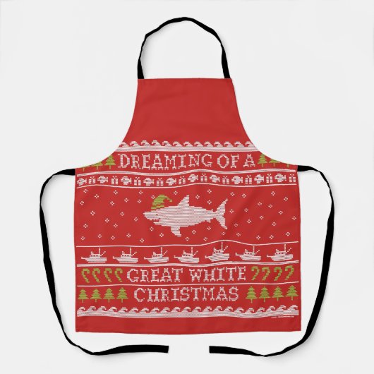 Funny Great White Shark-kerstmis Ugly Sweater Schort (Voorkant)