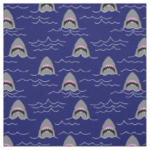 Funny Great White Sharks and Ocean Waves Pattern
