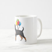 Funny Greater Swiss Mountain Dog with Balloons Koffiemok (Voorkant rechts)