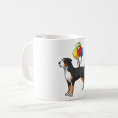 Funny Greater Swiss Mountain Dog with Balloons Koffiemok (Voorkant links)