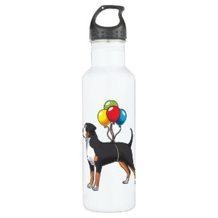 Funny Greater Swiss Mountain Dog with Balloons Waterfles