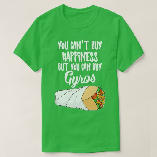 Funny Greek Food Happiness Gyro design T-shirt (Design voorkant)