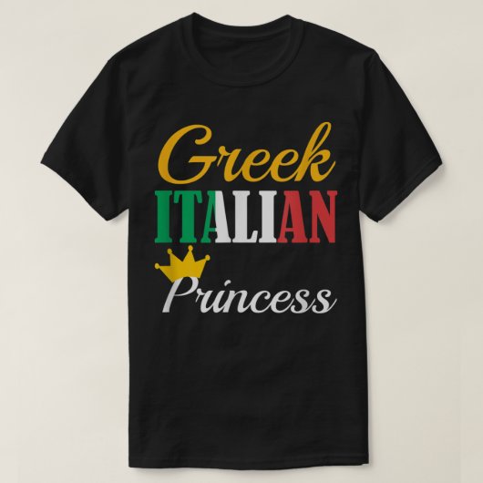 FUNNY GREEK ITALIAANSE PRINCESS Proud Greece Pride T-shirt (Design voorkant)