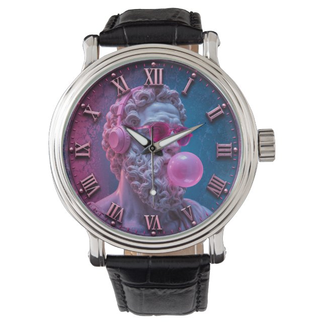 Funny Greek Philosopher Bubble Gum  Horloge (Voorkant)