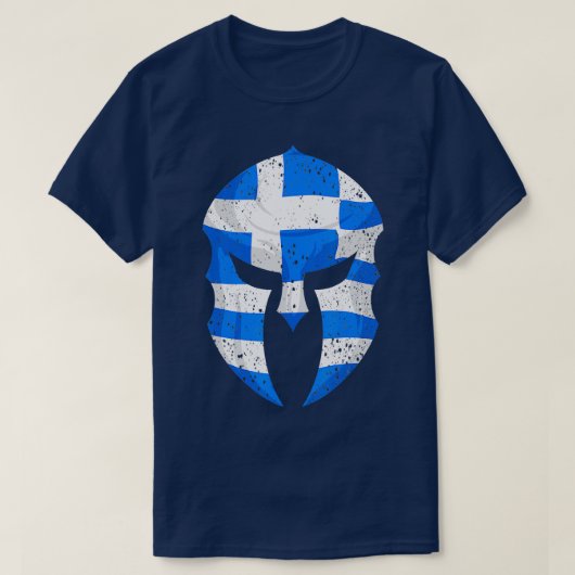 Funny Greek Spartan Helmet Flag Gift for Men Women T-shirt (Design voorkant)