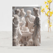 Funny Greek Statue Birthday Card – Classical Humor Kaart (Gele Bloem)