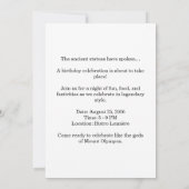 Funny Greek Statue Birthday Party Invitation Kaart (Achterkant)