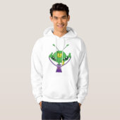 Funny Green Alien Making Silly Face Hoodie (Voorkant volledig)