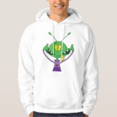 Funny Green Alien Making Silly Face Hoodie (Voorkant)