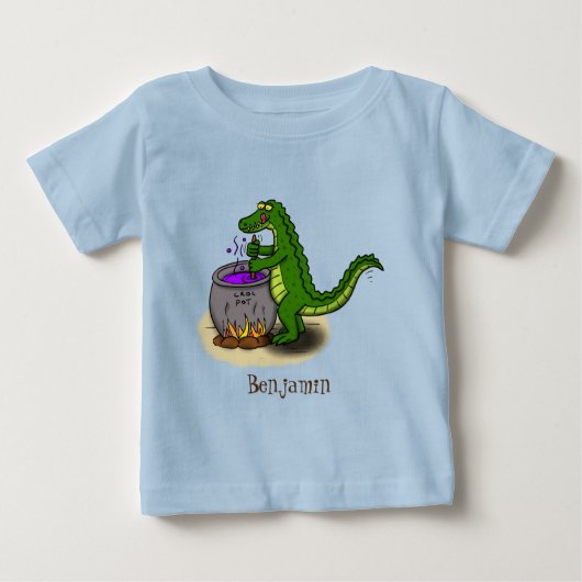 Funny green alligator kook cartoon (Voorkant)