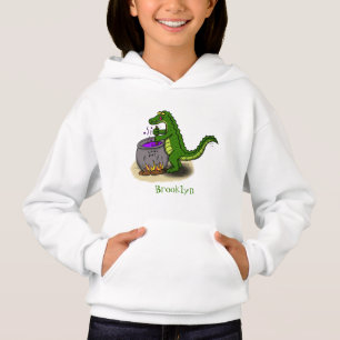 Funny green alligator kook cartoon