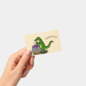 Funny green alligator kook cartoon badge (Handheld)