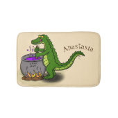 Funny green alligator kook cartoon badmat (Voorkant)