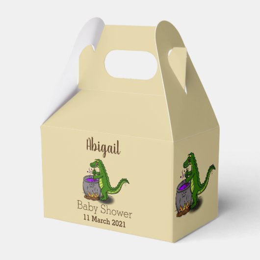 Funny green alligator kook cartoon bedankdoosjes (Voorkant Zijde)