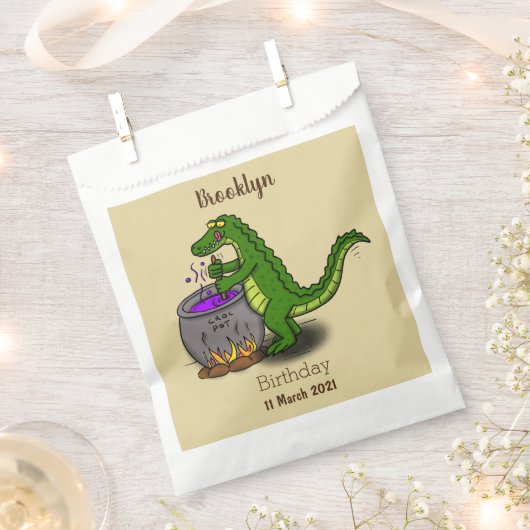 Funny green alligator kook cartoon bedankzakje (Geknipt)