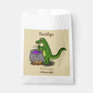 Funny green alligator kook cartoon bedankzakje
