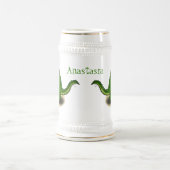 Funny green alligator kook cartoon bierpul (Center)