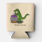 Funny green alligator kook cartoon blikjeskoeler (Voorkant)