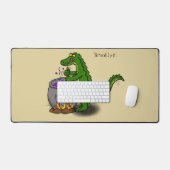 Funny green alligator kook cartoon bureaumat (Keyboard & Muis)