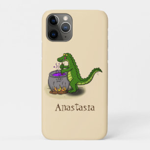 Funny green alligator kook cartoon Case-Mate iPhone case
