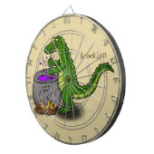 Funny green alligator kook cartoon dartbord (Voorkant Rechts)