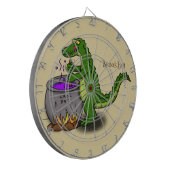 Funny green alligator kook cartoon dartbord (Voorkant Links)