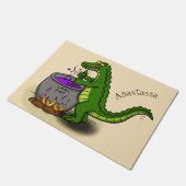 Funny green alligator kook cartoon deurmat (Schuin)