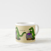 Funny green alligator kook cartoon espresso kop (Voorkant rechts)