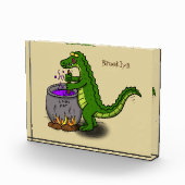 Funny green alligator kook cartoon fotoblokken (Rechts)