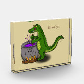Funny green alligator kook cartoon fotoblokken (Links)