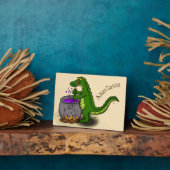 Funny green alligator kook cartoon fotoplaat (Zijkant)