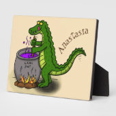 Funny green alligator kook cartoon fotoplaat (Zijkant)