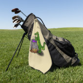 Funny green alligator kook cartoon golfhanddoek (Groen)