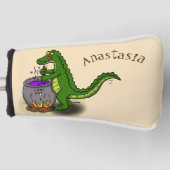 Funny green alligator kook cartoon golfheadcover (Voorkant)