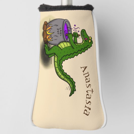 Funny green alligator kook cartoon golfheadcover (Draai 90)