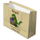 Funny green alligator kook cartoon groot cadeauzakje (Voorkant Gekanteld)