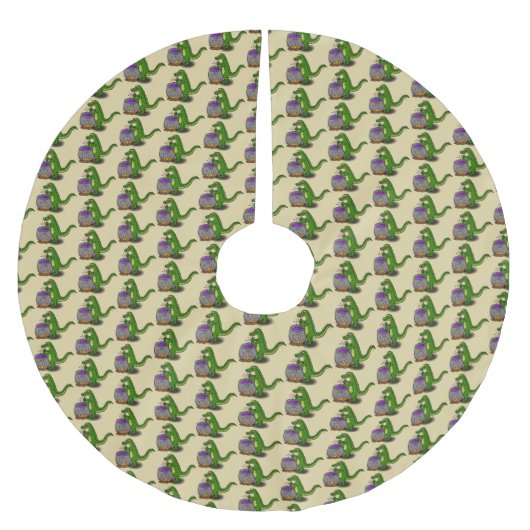 Funny green alligator kook cartoon kerstboom rok (Voorkant)
