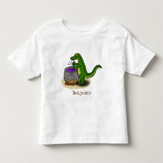 Funny green alligator kook cartoon kinder shirts (Voorkant)