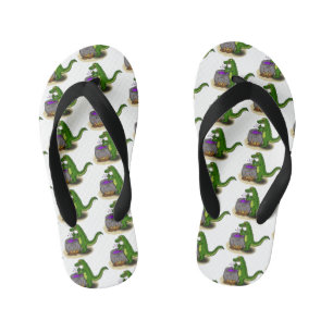 Funny green alligator kook cartoon kinder teenslippers