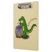 Funny green alligator kook cartoon klembord (Links)