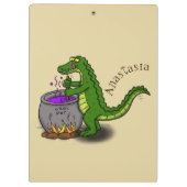 Funny green alligator kook cartoon klembord (Achterkant)